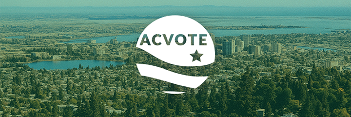 ACVOTE logo on view of Oakland